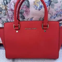 未使用品　MICHAEL KORS レッド ハンドバッグ2way