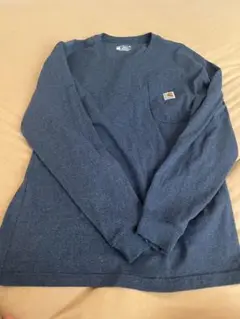 ダークブルー ポケット付き長袖シャツ