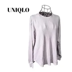 【UNIQLO】ユニクロ　レディース　カットソー　ワッフル　ピンク　Lサイズ