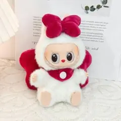 ぬい服 リボン 着せ替え LABUBU ラブブ POPMART 赤 コスプレ