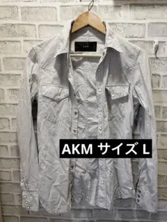 AKM ストライプ 長袖シャツ サイズL junhashimoto