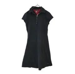 Tommyトミージーンズ ポロワンピース ブラック 半袖 ロゴ カジュアル М