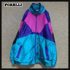 S*Y様 【ビンテージ】ナイロンジャケット　幾何学　グリーン　紫　カラフル　J1