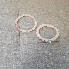天然石ローズクォーツ ピンク ブレスレット 2個セット