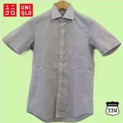 値下 ユニクロ スリムフィットシャツ ストライプ S 202-1510