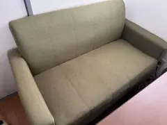 オリーブグリーン 2人掛けソファ