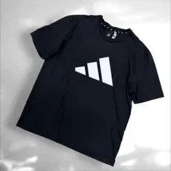 adidas アディダス 半袖Tシャツ ビックサイズXL 黒デカロゴ（A1のサムネイル