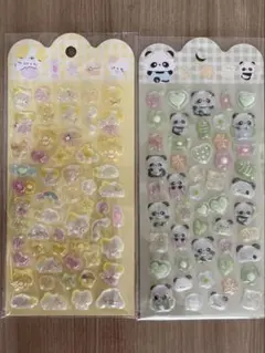 3D浮き彫りおもちゃステッカー　ボンボンドロップシール２枚組