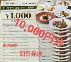 【匿名配送】大倉工業　株主優待　10,000円分 オークラホテル丸亀 ご利用券