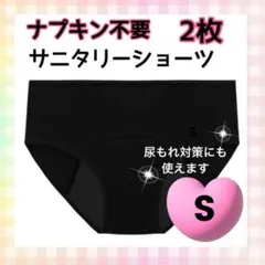 吸水ショーツ ナプキン不要 生理用ショーツ サニタリーショーツ Sサイズ 2枚