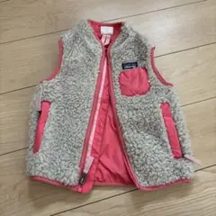 patagonia フリースベスト 3T ベージュ/ピンク