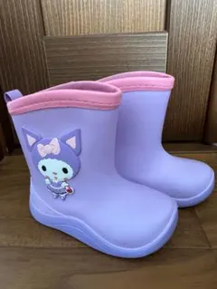 子供用紫色ピンク長靴 キャラクター付き (17cm)