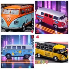 2点フォルクスワーゲン ウィンドウボックス クラシカルバス VWメタルモデルカー