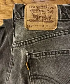 90s Levi's 550 後染めブラック w36 L32 USA オレンジ
