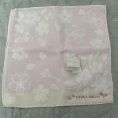 LAURA ASHLEY タオルハンカチ ピンク 花柄