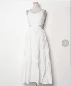 EVRIS ホワイト キャミワンピース ロング