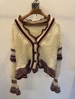 Mame Kurogouchi Lame Knitting Cardigan