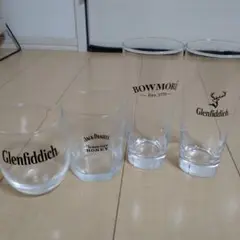 ウィスキーグラス　4個セット　ノベルティ　ボウモア　グレンフィディック