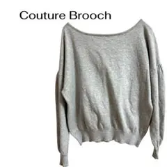 C0236Couture Brooch長袖ニットシンプル　オフィスカジュアルのサムネイル