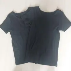 ユニクロ　黒シャツ 130サイズ 2枚セット　綿100