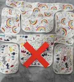 新品未使用 抱っこ紐 よだれカバー よだれパッド　6点 リバーシブル セット