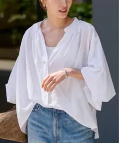 BEARDSLEY 26SS 美品⭐︎シアーカラーレスシャツグレー - メルカリ