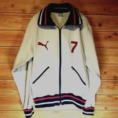 PUMA 90s トラックジャケット XL 白 赤 紺 刺繍ロゴ