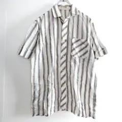 一点物 ストライプ柄 半袖 シャツ トップス 柄物 夏 カジュアル
