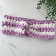 220｜ヘアバンド｜ヘアターバン｜毛糸ハンドメイド｜ツイストデザイン｜少し大きめ