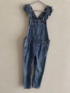 GAP フリル付きデニムオーバーオール 100cm~