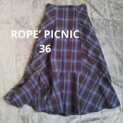 ロペピクニック マーメイドスカート チェック セミロング 36