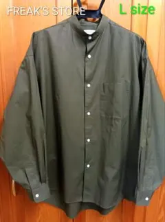 FREAK'S STORE オリーブ色 Lサイズ 台衿カラーシャツ