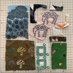ミナペルホネン ハギレ⑤ grapes、count、polka 刺繍生地セット
