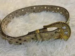 Y2Kゴールド スタッズ ウエスタンベルト 姫カジ フェアリーグランジ　ベルト