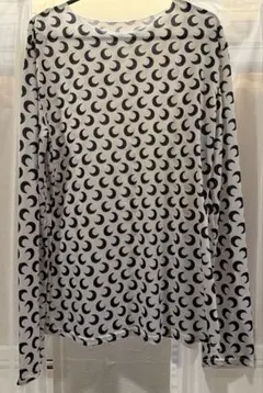 マリーンセル風クレセントムーン三日月プリント長袖トップス