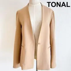 TONAL ノーカラージャケット ベージュ