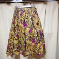 古着　大花レトロ柄　スカート　34番