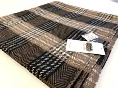AGNONA イタリー製 毛100%チェック柄生地 ブラウン ブラック