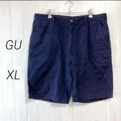 GU　チノハーフパンツ　ネイビー　ＸＬ　大きいサイズ　カジュアル