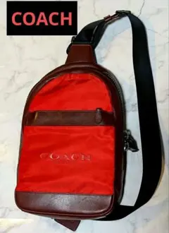 未使用に近い❣️ COACH コーチ　リュック　バッグ　チャーリー　レザー　赤 2025年最新】コーチリュック赤の人気アイテム - メルカリ