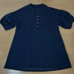 チュニック　五分袖　ネイビー
