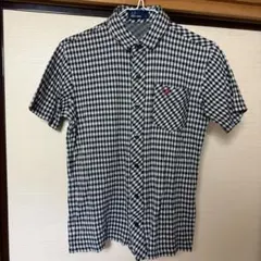 【美品】フレッドペリー ギンガムチェック半袖シャツ F1231 刺繍ロゴ Sのサムネイル