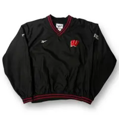 Reebok ナイロンプルオーバー ウィスコンシン大学 カレッジロゴ