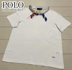 良品　ポロラルフローレン　レディース　シルクスカーフ付きＴシャツ　９３　Ｌ　白