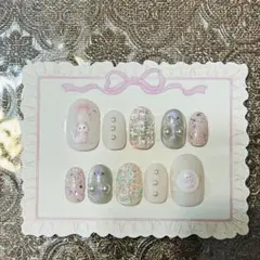 猫 ネイルチップセット10枚