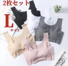 シームレスブラ　ノンワイヤーブラ　ナイトブラ　スポーツブラ　Lサイズ　選べる2枚