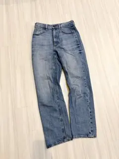 GUハイウエストストレートジーンズMライトブルー