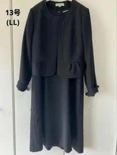 《しまむら》ブラックスーツ　ジャケット&ワンピースセット　冠婚葬祭　LL