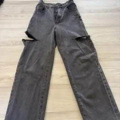 グレイル　XS ワイドレッグ ダメージデニム