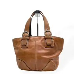 美品　COACH コーチ　ハンドバッグ　オールレザー　ブラウン　本革